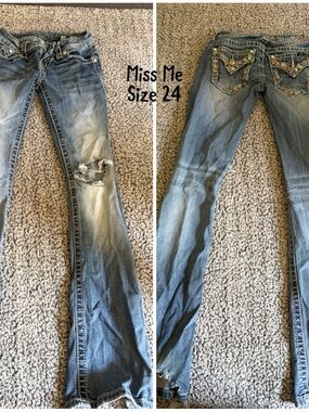 Miss Me Light Blue Distressed Flare Jeans